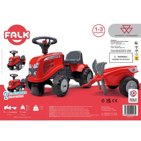 FALK FALK Traktorek Baby Massey Ferguson Czerwony z Przyczepką + akc. Od 1 roku FALK FALK Traktorek Baby Massey Ferguson Czerwony z Przyczepką + akc. Od 1 roku