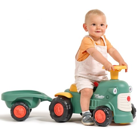 FALK FALK Traktorek Baby Maurice Zielony Vintage z Przyczepką od 1 roku FALK FALK Traktorek Baby Maurice Zielony Vintage z Przyczepką od 1 roku