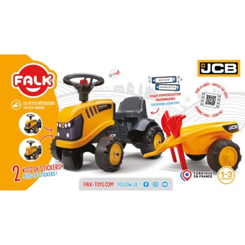 FALK FALK Traktorek JCB Pomarańćzowy z Przyczepką od 1 roku FALK FALK Traktorek JCB Pomarańćzowy z Przyczepką od 1 roku