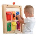 Masterkidz MASTERKIDZ Drewniana Tablica Manipulacyjna Ścienna Flex Kolorowe Kieszonki Klamry i Rzepy