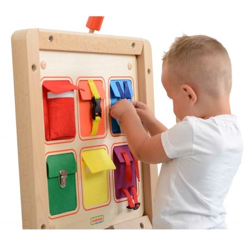 Masterkidz MASTERKIDZ Drewniana Tablica Manipulacyjna Ścienna Flex Kolorowe Kieszonki Klamry i Rzepy Masterkidz MASTERKIDZ Drewniana Tablica Manipulacyjna Ścienna Flex Kolorowe Kieszonki Klamry i Rzepy