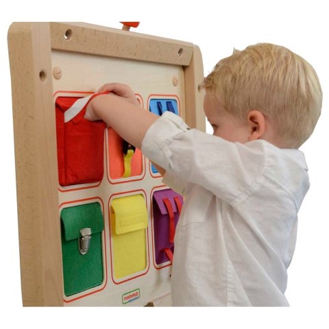 Masterkidz MASTERKIDZ Drewniana Tablica Manipulacyjna Ścienna Flex Kolorowe Kieszonki Klamry i Rzepy Masterkidz MASTERKIDZ Drewniana Tablica Manipulacyjna Ścienna Flex Kolorowe Kieszonki Klamry i Rzepy