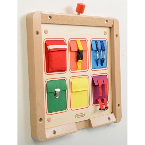 Masterkidz MASTERKIDZ Drewniana Tablica Manipulacyjna Ścienna Flex Kolorowe Kieszonki Klamry i Rzepy Masterkidz MASTERKIDZ Drewniana Tablica Manipulacyjna Ścienna Flex Kolorowe Kieszonki Klamry i Rzepy