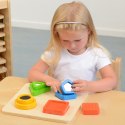 Masterkidz MASTERKIDZ Drewniany Sorter Kształtów Materiałów Faktury Powierzchni Montessori