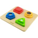 Masterkidz MASTERKIDZ Drewniany Sorter Kształtów Materiałów Faktury Powierzchni Montessori