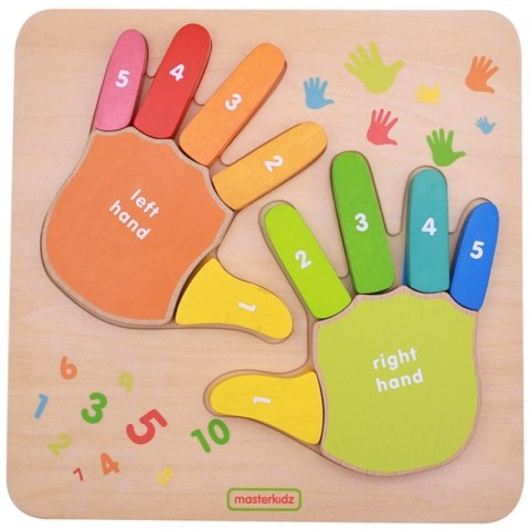 Masterkidz MASTERKIDZ Edukacyjna Tabliczka Drewniana Liczenie Na Palcach Masterkidz MASTERKIDZ Edukacyjna Tabliczka Drewniana Liczenie Na Palcach
