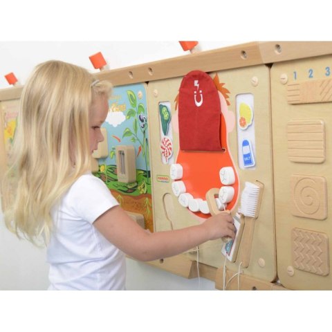 Masterkidz MASTERKIDZ Higiena Jamy Ustnej Ścienna Tablica Sensoryczna Flex Montessori Masterkidz MASTERKIDZ Higiena Jamy Ustnej Ścienna Tablica Sensoryczna Flex Montessori