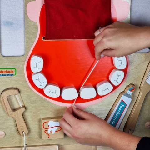 Masterkidz MASTERKIDZ Higiena Jamy Ustnej Ścienna Tablica Sensoryczna Flex Montessori Masterkidz MASTERKIDZ Higiena Jamy Ustnej Ścienna Tablica Sensoryczna Flex Montessori