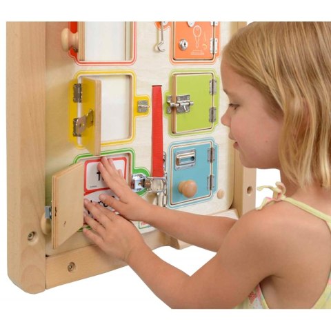 Masterkidz MASTERKIDZ Nauka Otwierania i Zamykania Zamków Ścienna Tablica Manipulacyjna Masterkidz MASTERKIDZ Nauka Otwierania i Zamykania Zamków Ścienna Tablica Manipulacyjna