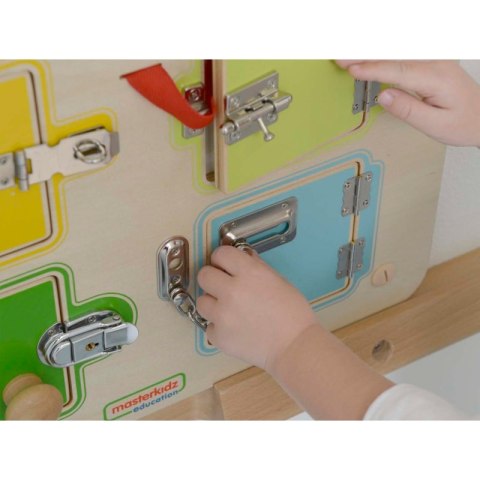 Masterkidz MASTERKIDZ Nauka Otwierania i Zamykania Zamków Ścienna Tablica Manipulacyjna Masterkidz MASTERKIDZ Nauka Otwierania i Zamykania Zamków Ścienna Tablica Manipulacyjna