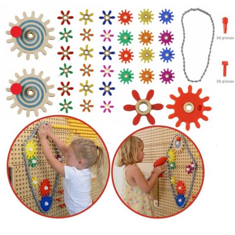 Masterkidz MASTERKIDZ Tablica Ścienna Koła Zębate i Łańcuch 79 El. Zbuduj własny mechanizm Masterkidz MASTERKIDZ Tablica Ścienna Koła Zębate i Łańcuch 79 El. Zbuduj własny mechanizm