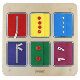 Masterkidz MASTERKIDZ Tablica Ścienna Otwieranie I Zamykanie Zamków Suwaki Guziki Montessori