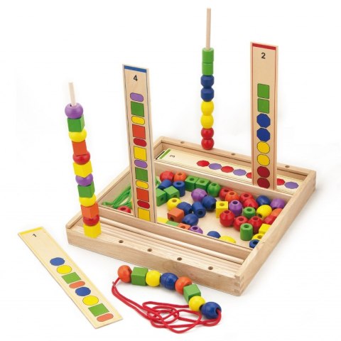 Viga Toys VIGA Drewniana Gra edukacyjna Logiczne koraliki 104 elementy Montessori Viga Toys VIGA Drewniana Gra edukacyjna Logiczne koraliki 104 elementy Montessori