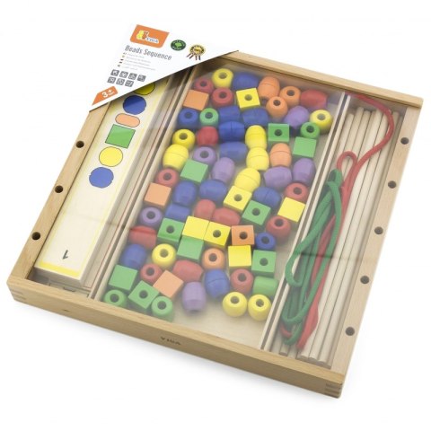 Viga Toys VIGA Drewniana Gra edukacyjna Logiczne koraliki 104 elementy Montessori Viga Toys VIGA Drewniana Gra edukacyjna Logiczne koraliki 104 elementy Montessori