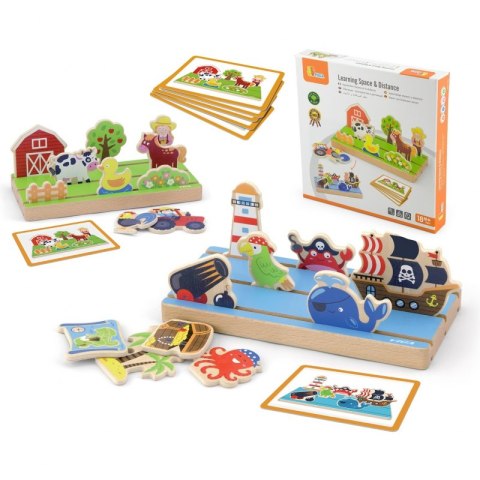 Viga Toys VIGA Drewniana Układanka Edukacyjna Nauka Odległosci 2w1 Viga Toys VIGA Drewniana Układanka Edukacyjna Nauka Odległosci 2w1