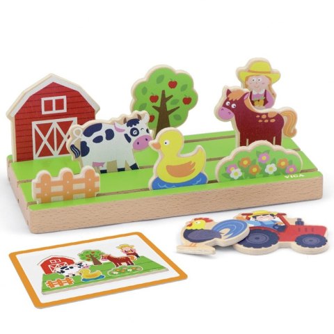 Viga Toys VIGA Drewniana Układanka Edukacyjna Nauka Odległosci 2w1 Viga Toys VIGA Drewniana Układanka Edukacyjna Nauka Odległosci 2w1