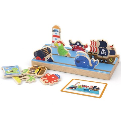 Viga Toys VIGA Drewniana Układanka Edukacyjna Nauka Odległosci 2w1 Viga Toys VIGA Drewniana Układanka Edukacyjna Nauka Odległosci 2w1