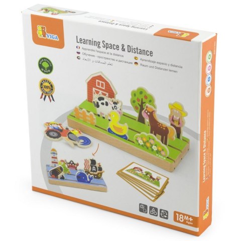 Viga Toys VIGA Drewniana Układanka Edukacyjna Nauka Odległosci 2w1 Viga Toys VIGA Drewniana Układanka Edukacyjna Nauka Odległosci 2w1
