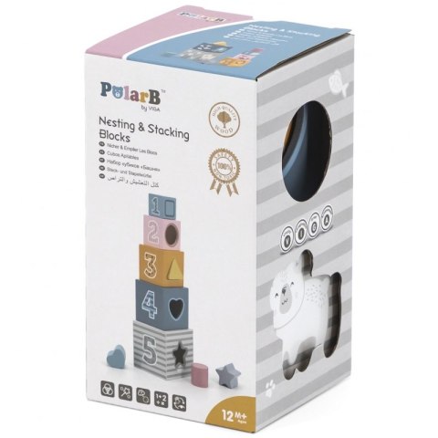 Viga Toys VIGA PolarB Piramidka Układanka edukacyjna Sorter Kostki Klocki Viga Toys VIGA PolarB Piramidka Układanka edukacyjna Sorter Kostki Klocki