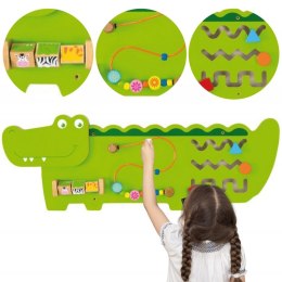 Viga Toys VIGA Tablica Edukacyjna Manipulacyjna Sensoryczna Drewniana Krokodyl Certyfikat FSC Montessori