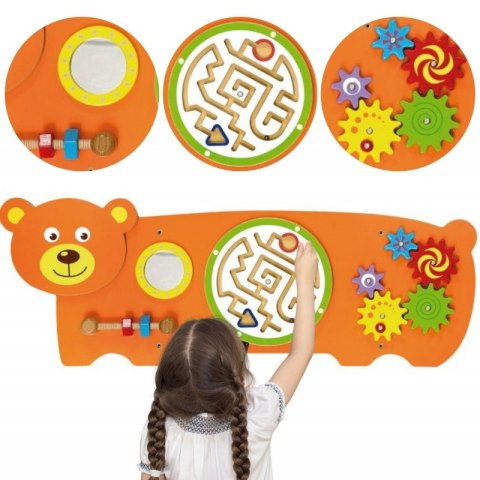 Viga Toys VIGA Tablica Sensoryczna Manipulacyjna Miś Certyfikat FSC Montessori Viga Toys VIGA Tablica Sensoryczna Manipulacyjna Miś Certyfikat FSC Montessori