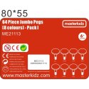 Masterkidz MASTERKIDZ Kolorowe Kołeczki Jumbo do Tablicy STEM 64 Szt. - 8 Kolorów