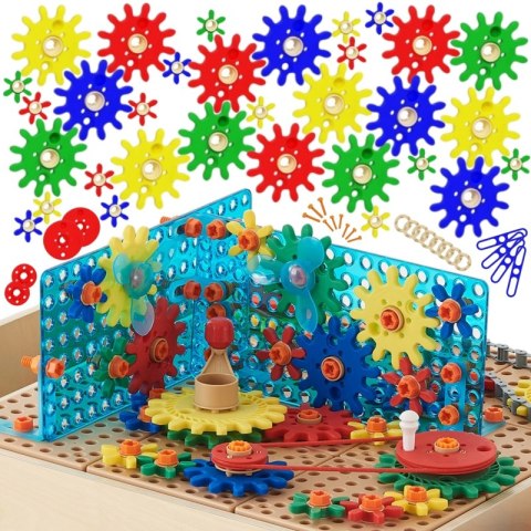Masterkidz MASTERKIDZ Zestaw Akcesoriów Mix Koła Zębate do Paneli Ściennych STEM 198 el. Masterkidz MASTERKIDZ Zestaw Akcesoriów Mix Koła Zębate do Paneli Ściennych STEM 198 el.