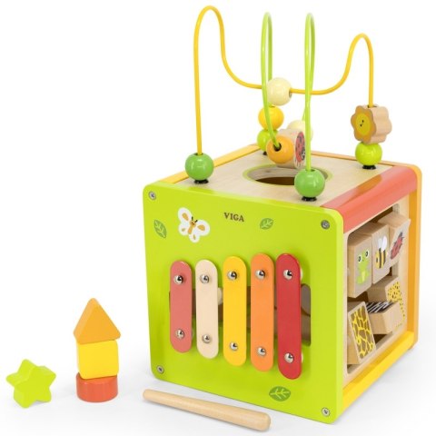 Viga Toys VIGA Drewniana Kostka Edukacyjna 5w1 Viga Toys VIGA Drewniana Kostka Edukacyjna 5w1
