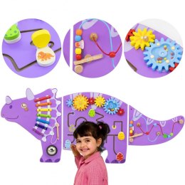 Viga Toys VIGA Drewniana Tablica Sensoryczna-Manipulacyjna EDU Triceratops