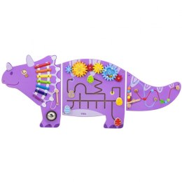 Viga Toys VIGA Drewniana Tablica Sensoryczna-Manipulacyjna EDU Triceratops