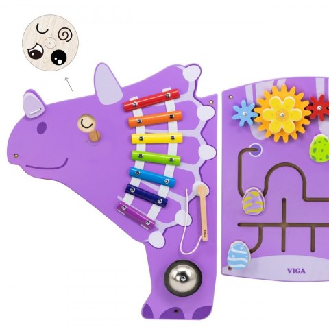 Viga Toys VIGA Drewniana Tablica Sensoryczna-Manipulacyjna EDU Triceratops Viga Toys VIGA Drewniana Tablica Sensoryczna-Manipulacyjna EDU Triceratops