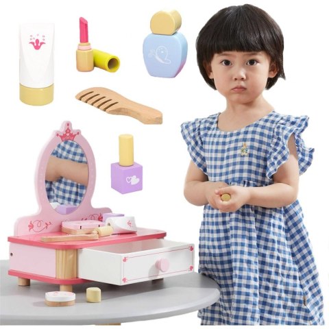 Viga Toys VIGA Drewniana Toaletka Różowa Do Makijażu z Lustrem + Akcesoria Viga Toys VIGA Drewniana Toaletka Różowa Do Makijażu z Lustrem + Akcesoria