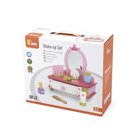 Viga Toys VIGA Drewniana Toaletka Różowa Do Makijażu z Lustrem + Akcesoria Viga Toys VIGA Drewniana Toaletka Różowa Do Makijażu z Lustrem + Akcesoria