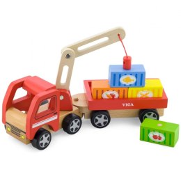 Viga Toys VIGA Drewniany Dźwig z kontenerami