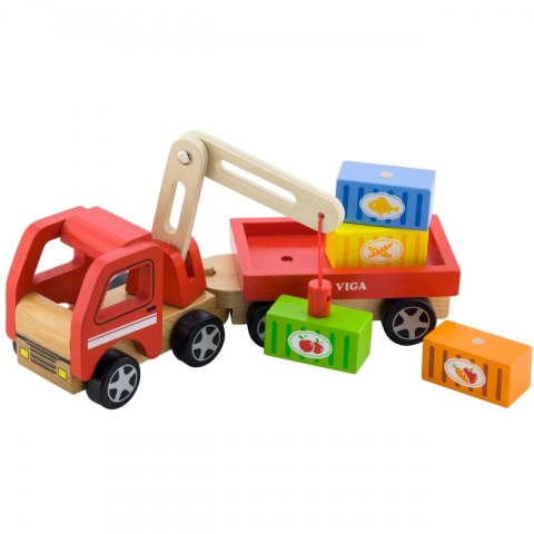 Viga Toys VIGA Drewniany Dźwig z kontenerami Viga Toys VIGA Drewniany Dźwig z kontenerami