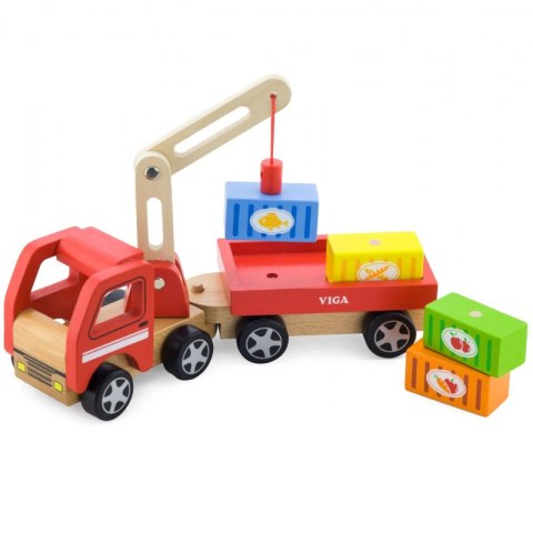 Viga Toys VIGA Drewniany Dźwig z kontenerami Viga Toys VIGA Drewniany Dźwig z kontenerami
