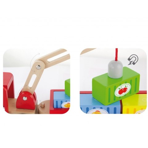 Viga Toys VIGA Drewniany Dźwig z kontenerami Viga Toys VIGA Drewniany Dźwig z kontenerami