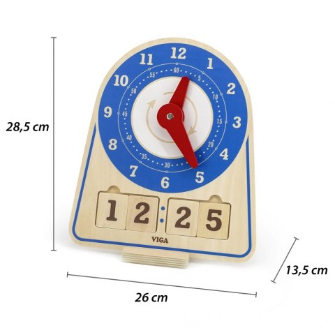 Viga Toys VIGA Drewniany Zegar Nauka Zegara Czasu Montessori Viga Toys VIGA Drewniany Zegar Nauka Zegara Czasu Montessori