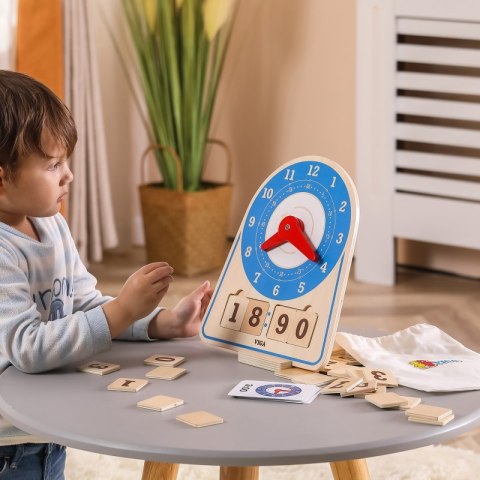 Viga Toys VIGA Drewniany Zegar Nauka Zegara Czasu Montessori Viga Toys VIGA Drewniany Zegar Nauka Zegara Czasu Montessori