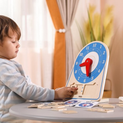 Viga Toys VIGA Drewniany Zegar Nauka Zegara Czasu Montessori Viga Toys VIGA Drewniany Zegar Nauka Zegara Czasu Montessori
