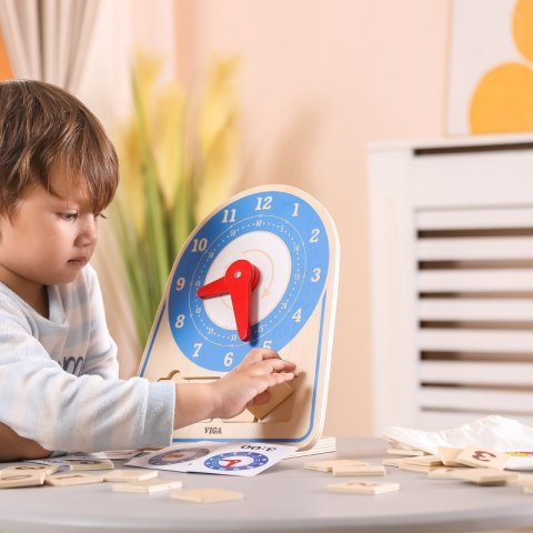 Viga Toys VIGA Drewniany Zegar Nauka Zegara Czasu Montessori Viga Toys VIGA Drewniany Zegar Nauka Zegara Czasu Montessori
