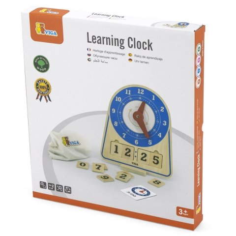 Viga Toys VIGA Drewniany Zegar Nauka Zegara Czasu Montessori Viga Toys VIGA Drewniany Zegar Nauka Zegara Czasu Montessori
