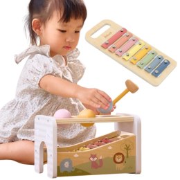 Viga Toys VIGA Drewniany Zestaw Wybijanka + Cymbałki Ksylofon 2w1