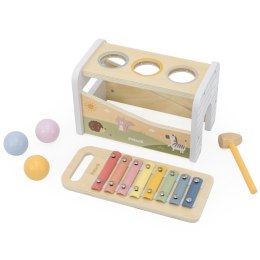 Viga Toys VIGA Drewniany Zestaw Wybijanka + Cymbałki Ksylofon 2w1