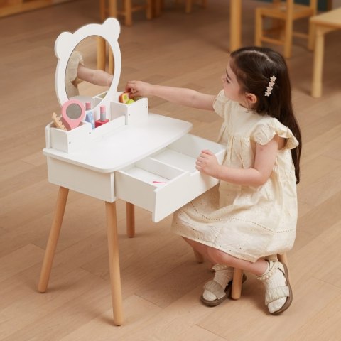 Viga Toys VIGA Duża Toaletka Drewniana Biała z Lustrem i Krzesełkiem Viga Toys VIGA Duża Toaletka Drewniana Biała z Lustrem i Krzesełkiem