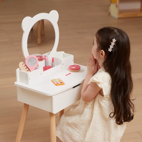 Viga Toys VIGA Duża Toaletka Drewniana Biała z Lustrem i Krzesełkiem Viga Toys VIGA Duża Toaletka Drewniana Biała z Lustrem i Krzesełkiem