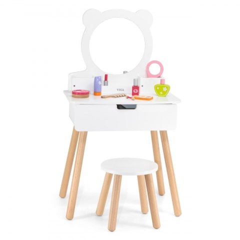 Viga Toys VIGA Duża Toaletka Drewniana Biała z Lustrem i Krzesełkiem Viga Toys VIGA Duża Toaletka Drewniana Biała z Lustrem i Krzesełkiem