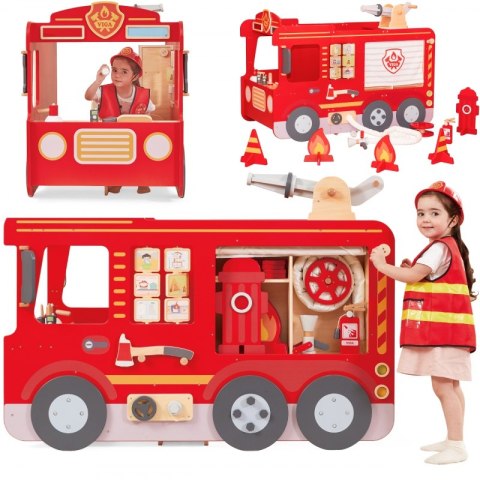 Viga Toys VIGA Duży Drewniany Wóz Strażacki Plac Zabaw Montessori Viga Toys VIGA Duży Drewniany Wóz Strażacki Plac Zabaw Montessori
