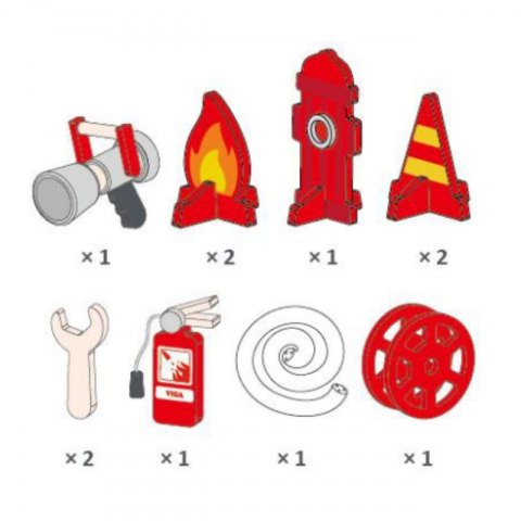 Viga Toys VIGA Duży Drewniany Wóz Strażacki Plac Zabaw Montessori Viga Toys VIGA Duży Drewniany Wóz Strażacki Plac Zabaw Montessori
