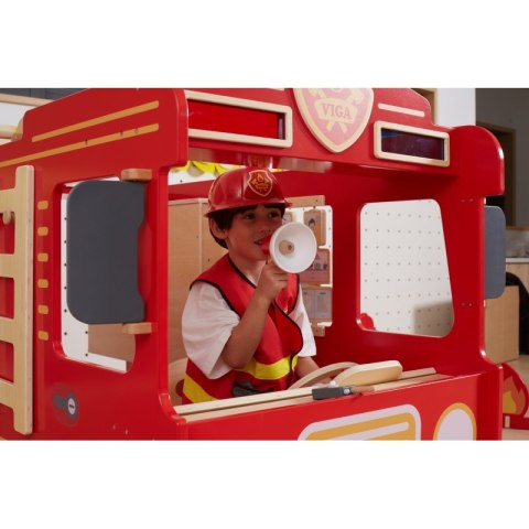 Viga Toys VIGA Duży Drewniany Wóz Strażacki Plac Zabaw Montessori Viga Toys VIGA Duży Drewniany Wóz Strażacki Plac Zabaw Montessori